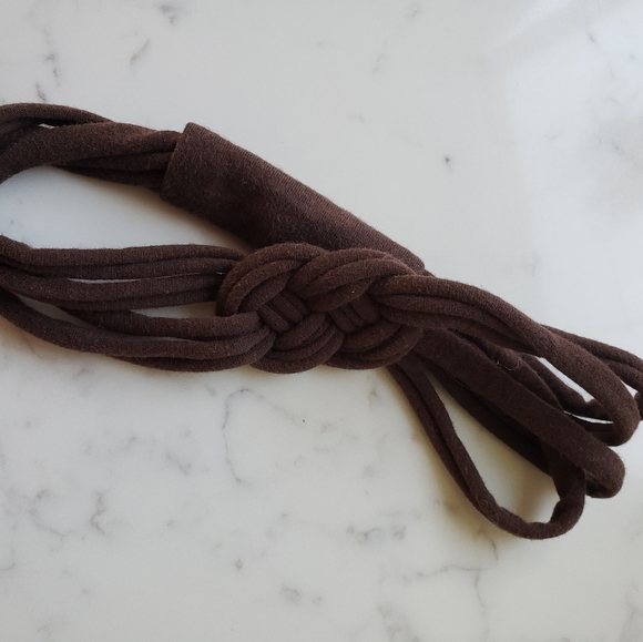 Set of 3 Womens Sailor Knot Headband in Teal Brown Tan, Adult Upcycled Hairband - Picture 5 of 8